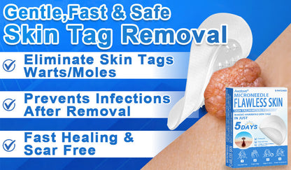 📌 Awzlove® 2-in-1 Microneedle & Hydrocolloid Patch | Raised Moles,Acne,  Flat Warts & Skin Tags Remover | Improves Wrinkles, Scars & Blemishes | Invisible Star Pimple Patches for Face & Body |🎁🎁