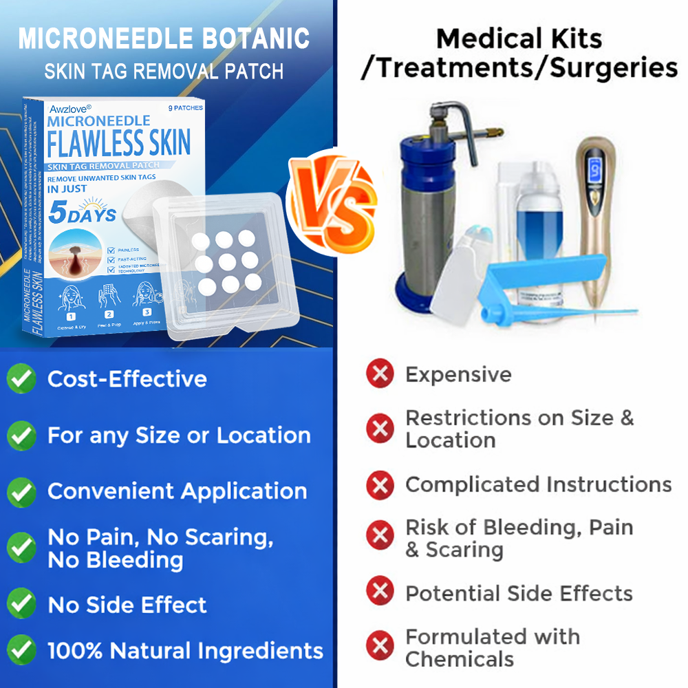 📌 Awzlove® 2-in-1 Microneedle & Hydrocolloid Patch | Raised Moles,Acne,  Flat Warts & Skin Tags Remover | Improves Wrinkles, Scars & Blemishes | Invisible Star Pimple Patches for Face & Body |🎁🎁