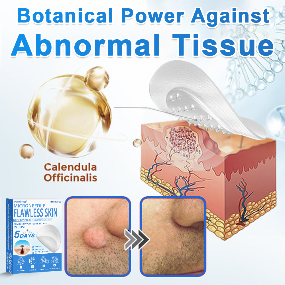 📌 Awzlove® 2-in-1 Microneedle & Hydrocolloid Patch | Raised Moles,Acne,  Flat Warts & Skin Tags Remover | Improves Wrinkles, Scars & Blemishes | Invisible Star Pimple Patches for Face & Body |🎁🎁