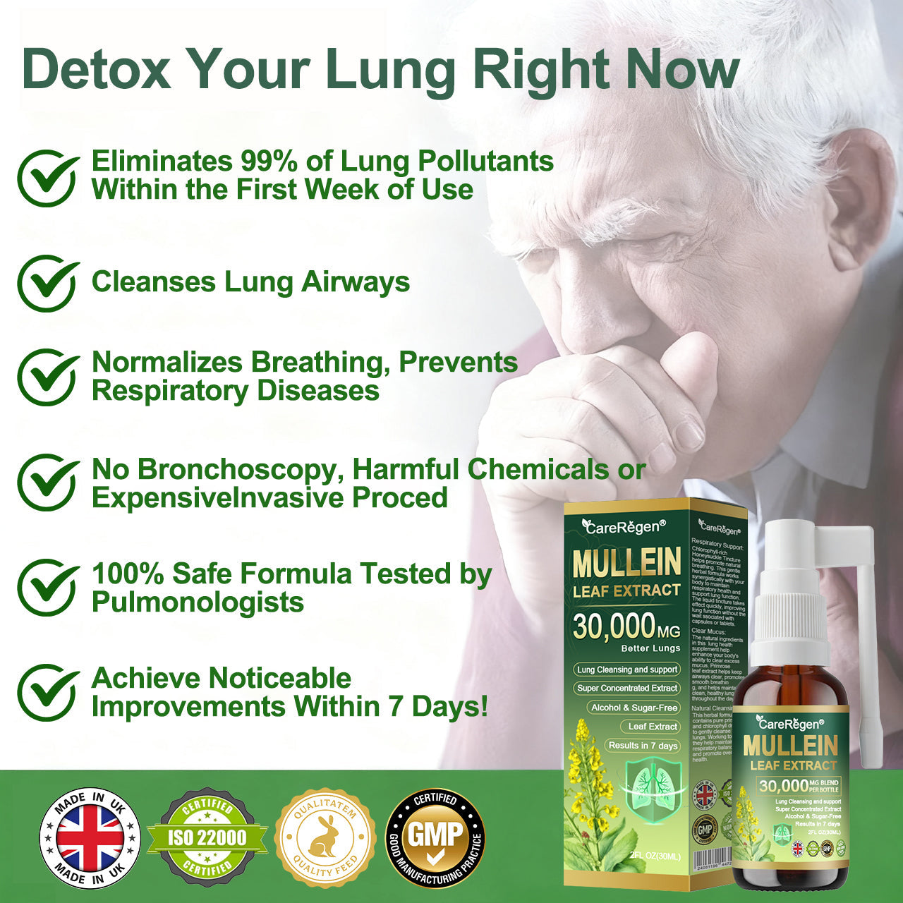 𝗢𝗳𝗳𝗶𝗰𝗶𝗮𝗹 𝗦𝘁𝗼𝗿𝗲: CareRegen®🌐 𝗢𝗿𝗴𝗮𝗻𝗶𝗰 𝗟𝘂𝗻𝗴 𝗖𝗹𝗲𝗮𝗻𝘀𝗶𝗻𝗴 𝗠𝘂𝗹𝗹𝗲𝗶𝗻 𝗟𝗲𝗮𝗳 𝗘𝘅𝘁𝗿𝗮𝗰𝘁 𝗜𝗻𝗵𝗮𝗹𝗲 𝐂𝐥𝐢𝐧𝐢𝐜𝐚𝐥𝐥𝐲 𝐩𝐫𝐨𝐯𝐞𝐧, 𝐡𝐢𝐠𝐡𝐥𝐲 𝐜𝐨𝐧𝐜𝐞𝐧𝐭𝐫𝐚𝐭𝐞𝐝 𝐟𝐨𝐫𝐦𝐮𝐥𝐚 𝐭𝐡𝐚𝐭 𝐫𝐞𝐥𝐢𝐞𝐯𝐞𝐬 𝐜𝐨𝐮𝐠𝐡, 𝐩𝐡𝐥𝐞𝐠𝐦, 𝐚𝐬𝐭𝐡𝐦𝐚 & 𝐂𝐎𝐏𝐃 — 𝐛𝐫𝐞𝐚𝐭𝐡𝐞 𝐞𝐚𝐬𝐢𝐞𝐫, 𝐟𝐚𝐬𝐭𝐞𝐫. 💙