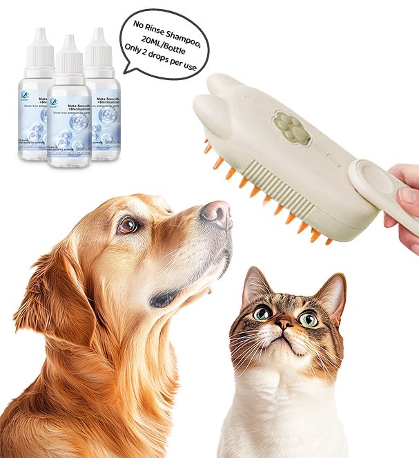🔥Last Day Promotion 49% OFF🔥TIMNAMY® Spray defur comb with No-Rinse shampoo for Pet Bathing