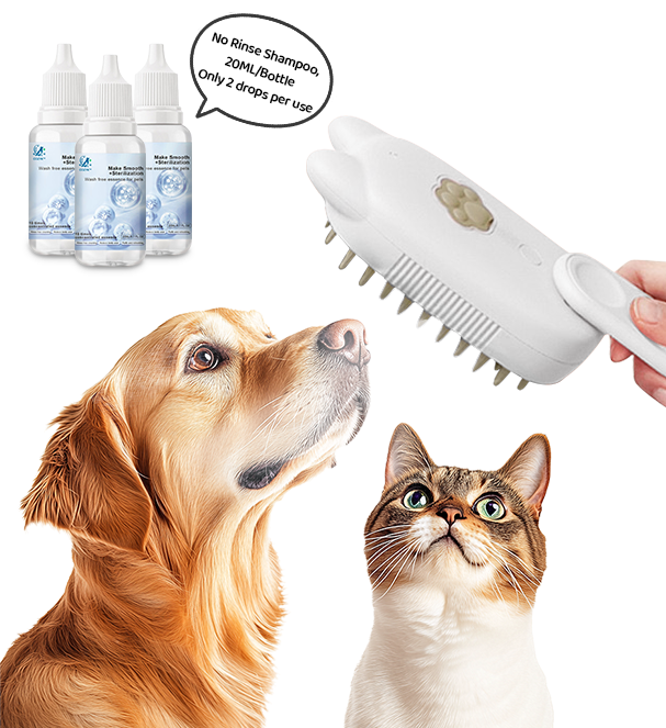 🔥Last Day Promotion 49% OFF🔥TIMNAMY® Spray defur comb with No-Rinse shampoo for Pet Bathing