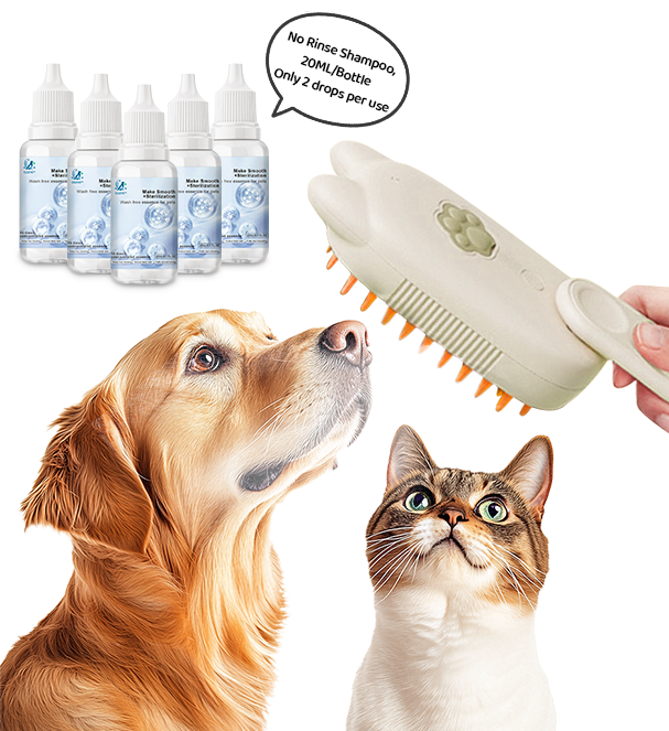 🔥Last Day Promotion 49% OFF🔥TIMNAMY® Spray defur comb with No-Rinse shampoo for Pet Bathing