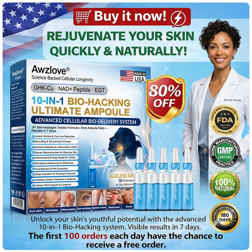 Official Store |Awzlove® GHK-Cu · NAD+ Peptide · EGT 10-in-1 Bio-Hacking Ultimate Ampoule | for Cellular Repair & Skin Longevity,From Acne & Redness to Deep Wrinkles & Laxity (Visible Results in 7 Days)