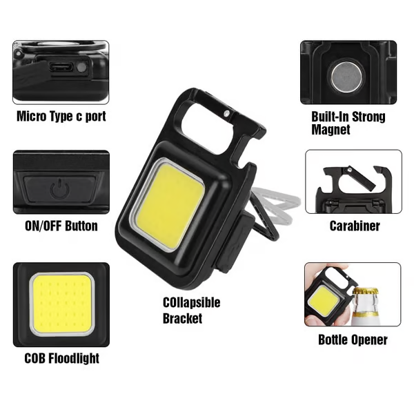 Last Day Promotion 50% OFF🔥TIMNAMY® Multifunctional Keychain Rechargeable Light
