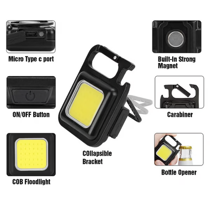 Last Day Promotion 50% OFF🔥TIMNAMY® Multifunctional Keychain Rechargeable Light