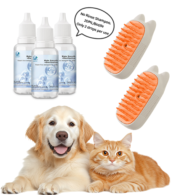 🔥Last Day Promotion 49% OFF🔥TIMNAMY® Spray defur comb with No-Rinse shampoo for Pet Bathing