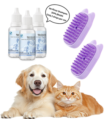 🔥Last Day Promotion 49% OFF🔥TIMNAMY® Spray defur comb with No-Rinse shampoo for Pet Bathing