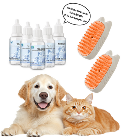 🔥Last Day Promotion 49% OFF🔥TIMNAMY® Spray defur comb with No-Rinse shampoo for Pet Bathing