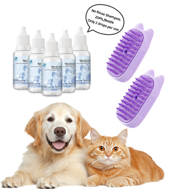 🔥Last Day Promotion 49% OFF🔥TIMNAMY® Spray defur comb with No-Rinse shampoo for Pet Bathing