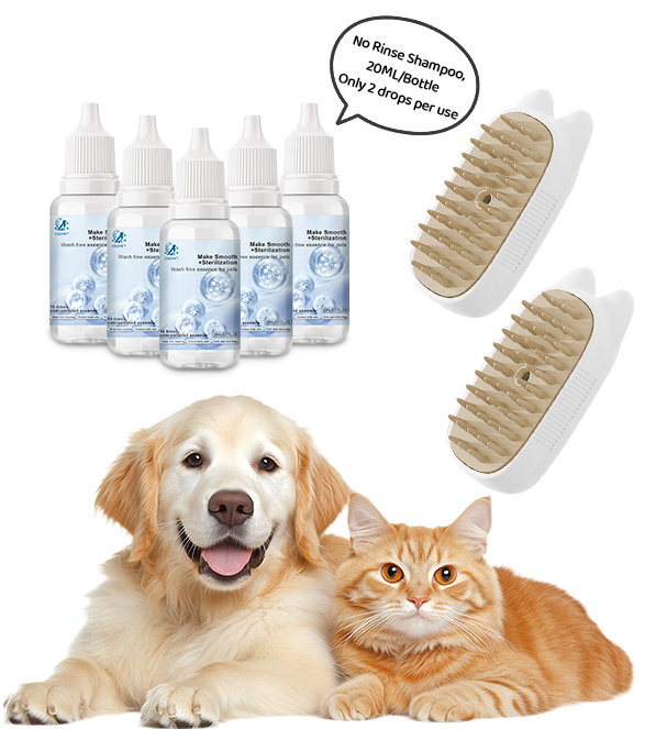 🔥Last Day Promotion 49% OFF🔥TIMNAMY® Spray defur comb with No-Rinse shampoo for Pet Bathing