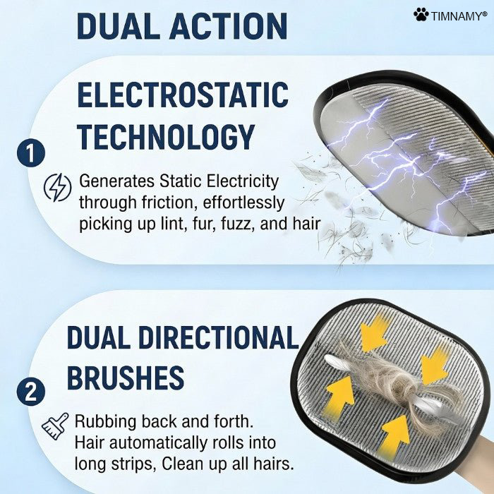 TIMNAMY® Electrostatic Pet Hair Removal Glove – Lifts Embedded Fur in Seconds,🚨 Reusable & Washable, Works on Sofas, Clothes & Cars🩵