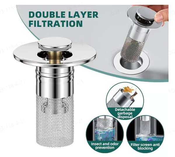 Last Day Promotion 49% OFF🔥Pop Up Sink Drain Strainer--🧡TIMNAMY®--🛀Removes odors and prevents blockages 🎀