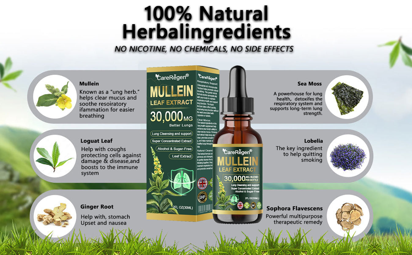 𝗢𝗳𝗳𝗶𝗰𝗶𝗮𝗹 𝗦𝘁𝗼𝗿𝗲:CareRegen®🌹💧 𝗢𝗿𝗴𝗮𝗻𝗶𝗰 𝗟𝘂𝗻𝗴 𝗖𝗹𝗲𝗮𝗻𝘀𝗶𝗻𝗴 𝗠𝘂𝗹𝗹𝗲𝗶𝗻 𝗟𝗲𝗮𝗳 𝗘𝘅𝘁𝗿𝗮𝗰𝘁 𝗗𝗿𝗼𝗽𝘀  𝐂𝐥𝐢𝐧𝐢𝐜𝐚𝐥𝐥𝐲 𝐩𝐫𝐨𝐯𝐞𝐧, 𝐡𝐢𝐠𝐡𝐥𝐲 𝐜𝐨𝐧𝐜𝐞𝐧𝐭𝐫𝐚𝐭𝐞𝐝 𝐟𝐨𝐫𝐦𝐮𝐥𝐚 𝐭𝐡𝐚𝐭 𝐫𝐞𝐥𝐢𝐞𝐯𝐞𝐬 𝐜𝐨𝐮𝐠𝐡, 𝐩𝐡𝐥𝐞𝐠𝐦, 𝐚𝐬𝐭𝐡𝐦𝐚 & 𝐂𝐎𝐏𝐃 — 𝐛𝐫𝐞𝐚𝐭𝐡𝐞 𝐞𝐚𝐬𝐢𝐞𝐫, 𝐟𝐚𝐬𝐭𝐞𝐫. 💨