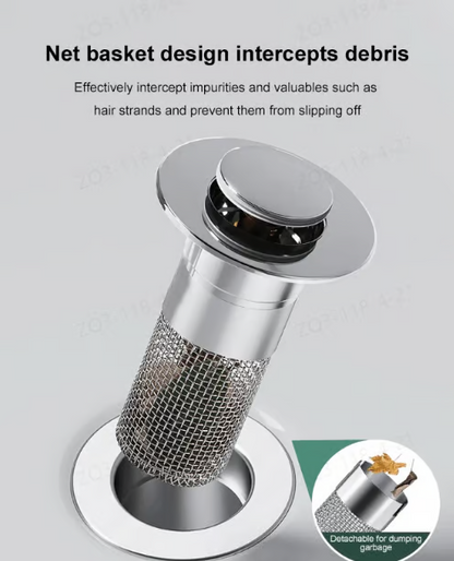 Last Day Promotion 49% OFF🔥Pop Up Sink Drain Strainer--🧡TIMNAMY®--🛀Removes odors and prevents blockages 🎀