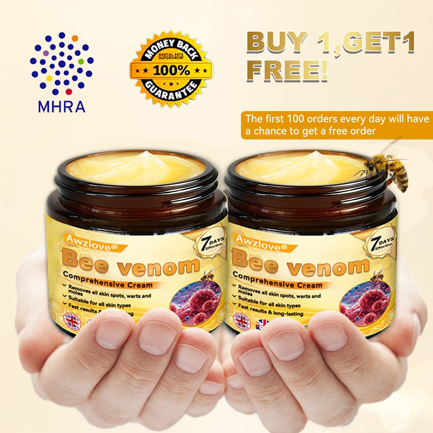 Made and Shipped from the UK 👑 AWZLOVE® Bee venom Comprehensive Cream 🔥 LAST DAY 80% OFF 👑